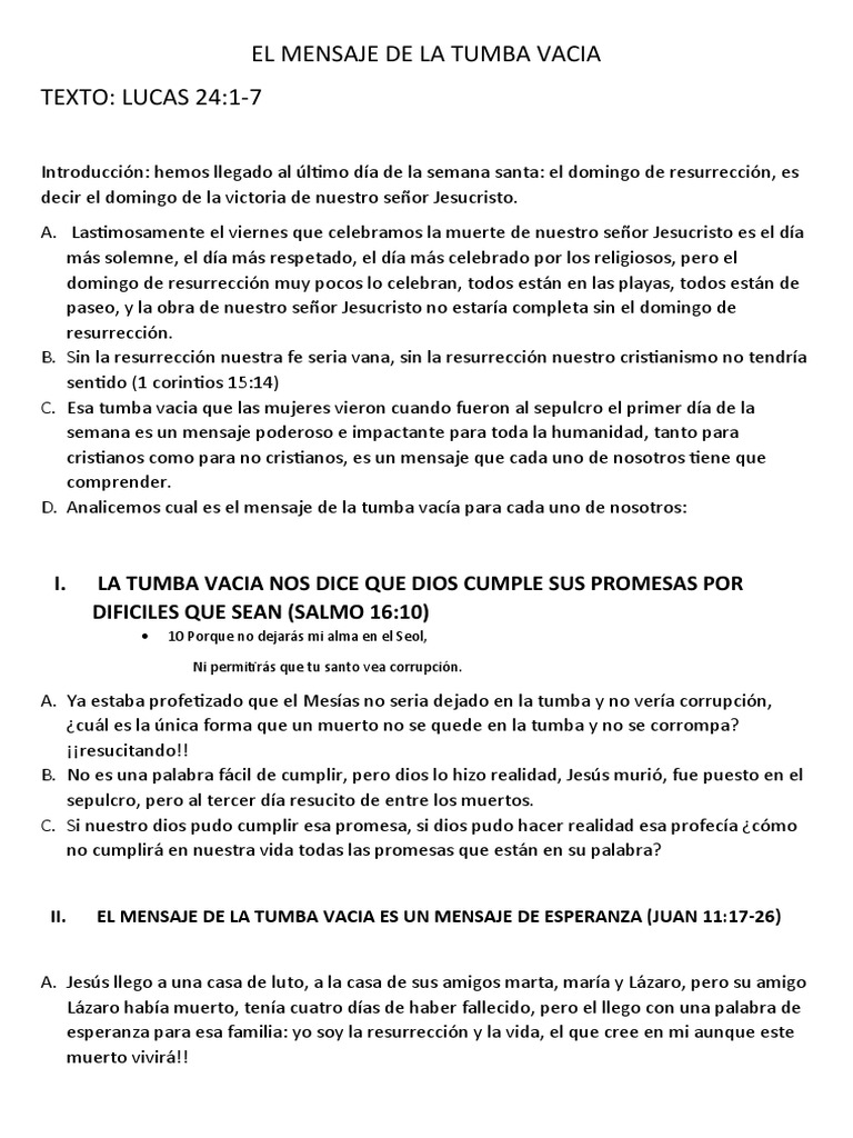 El Poder de La Tumba Vacia