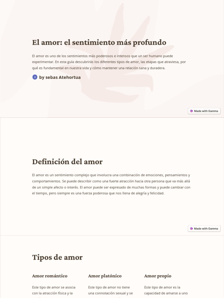 El Amor El Sentimiento Mas Profundo | PDF | Relaciones personales ...