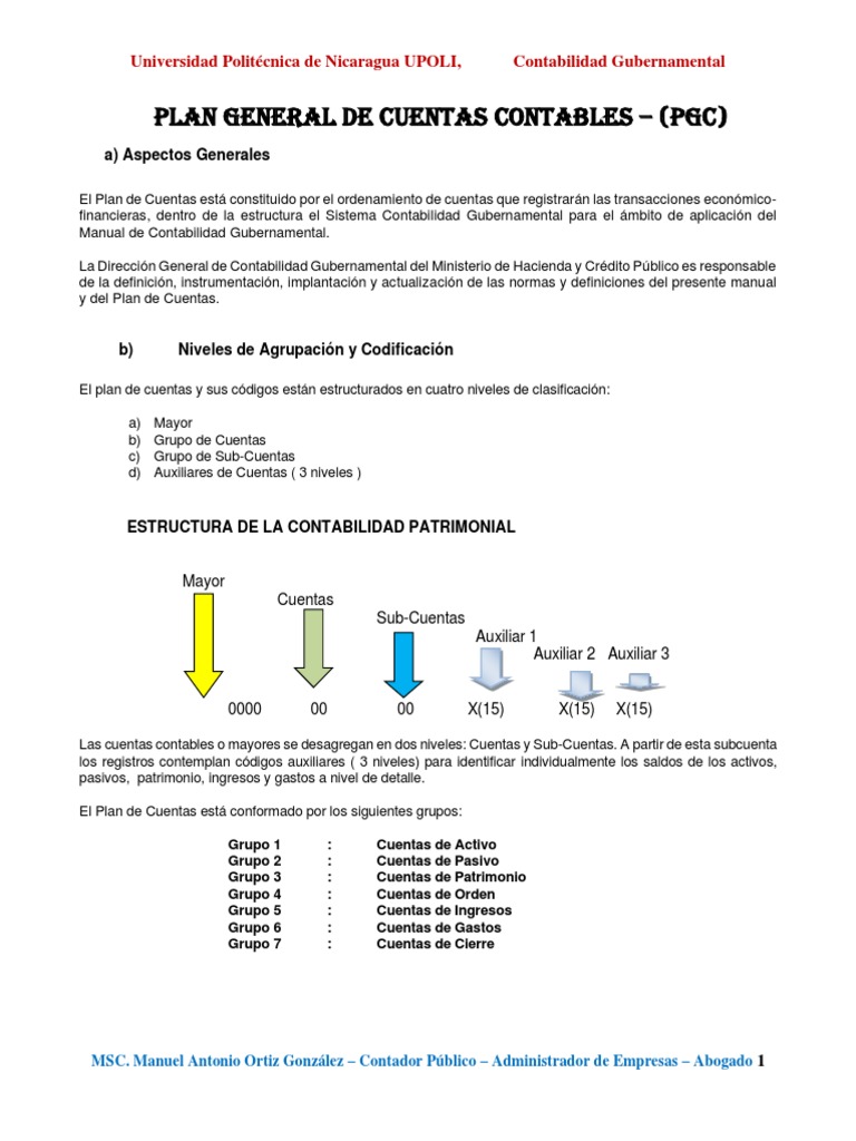 Plan de Cuentas y Catalogo | PDF