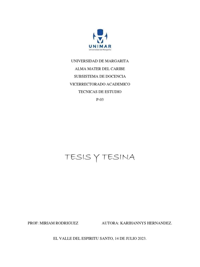 Tesis Y Tesina Pdf Teoría Experimentar