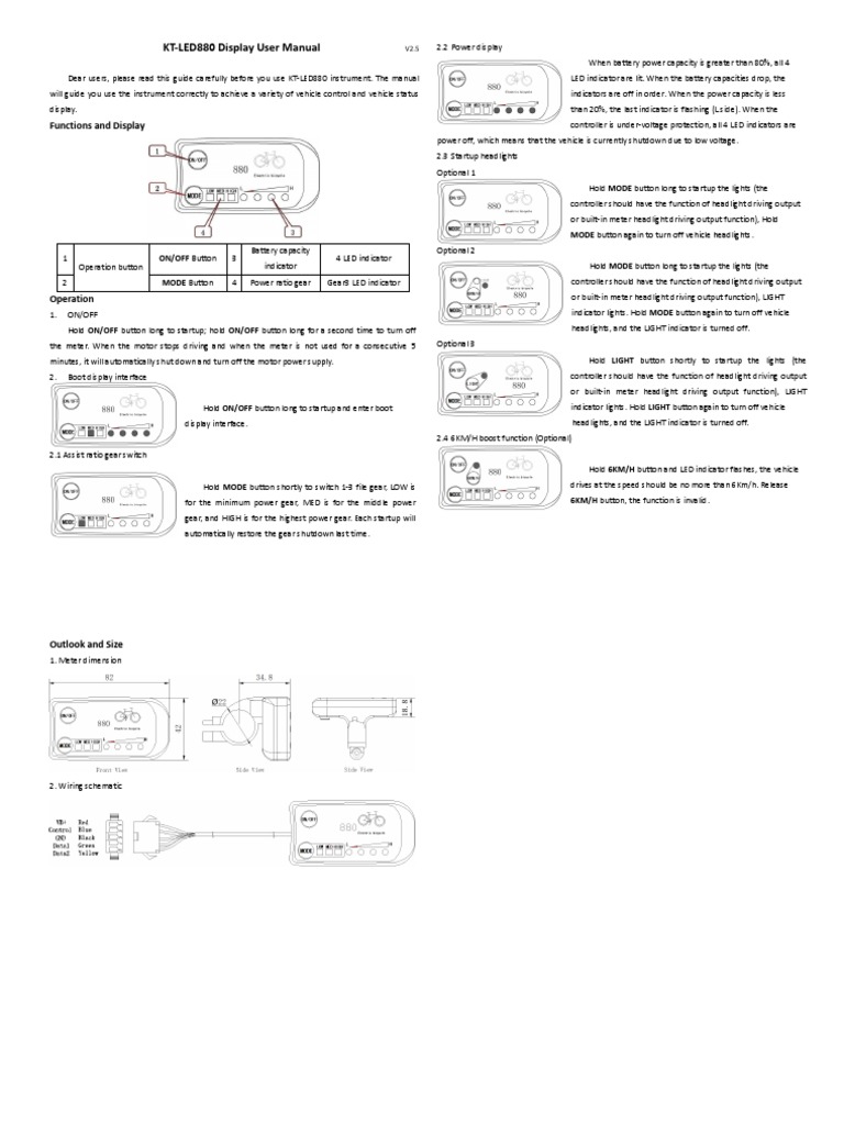 KT-LED880 Display User Manual | PDF