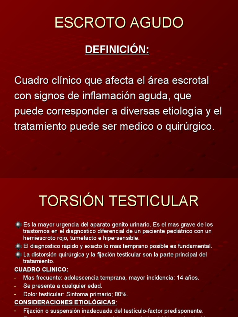 Torsión Testicular PDF Medicina CLINICA Enfermedades y trastornos