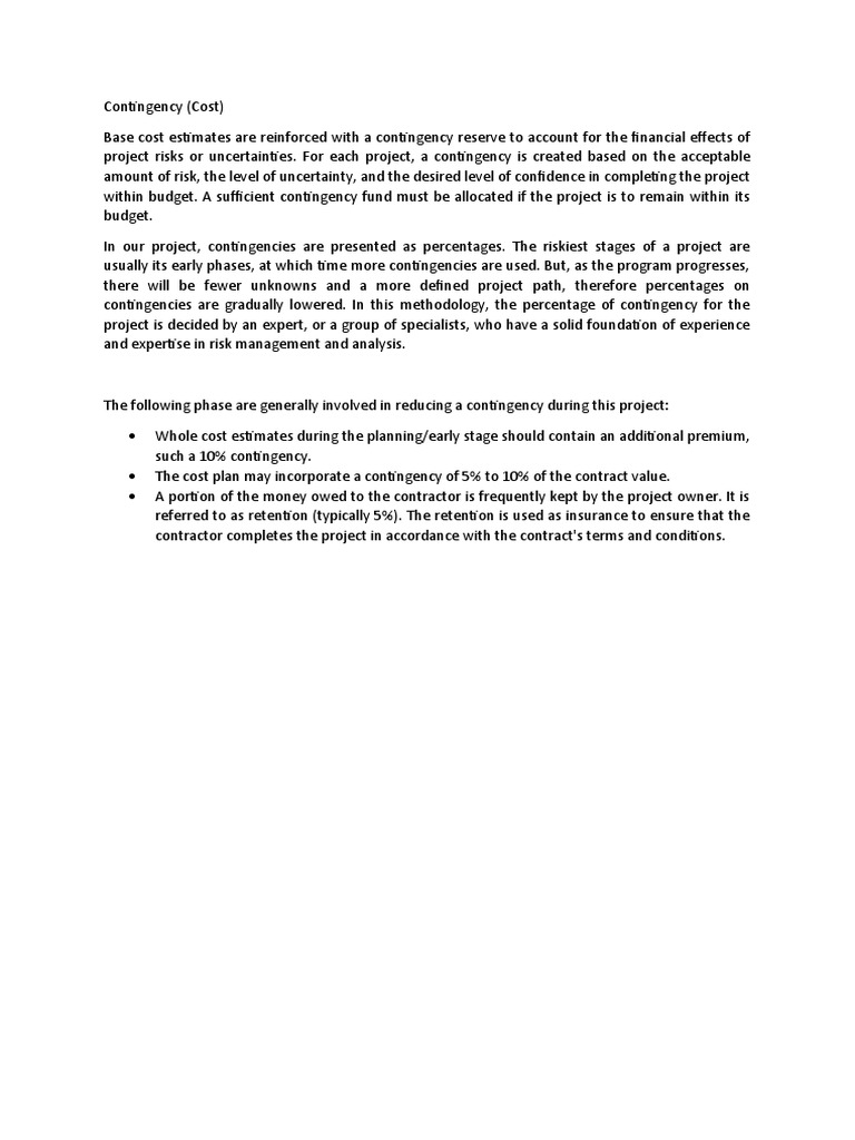 Contingency Cost PDF