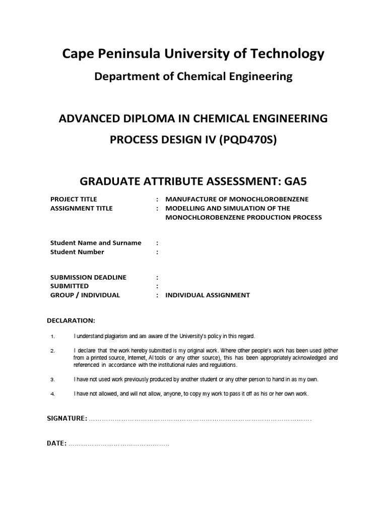 Monochlorobenzene Production Simulation | PDF | Conceptual Model | Software