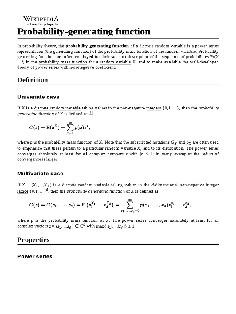 Probability-Generating Function | PDF