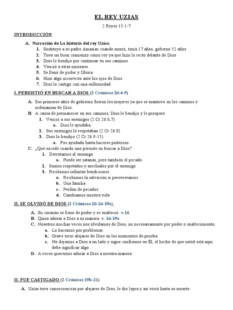 El Rey Uzias | PDF