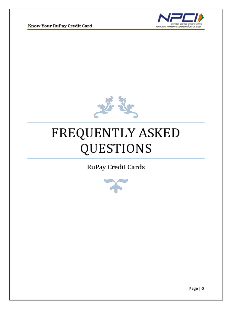 RuPay Credit Card FAQs | PDF | Business
