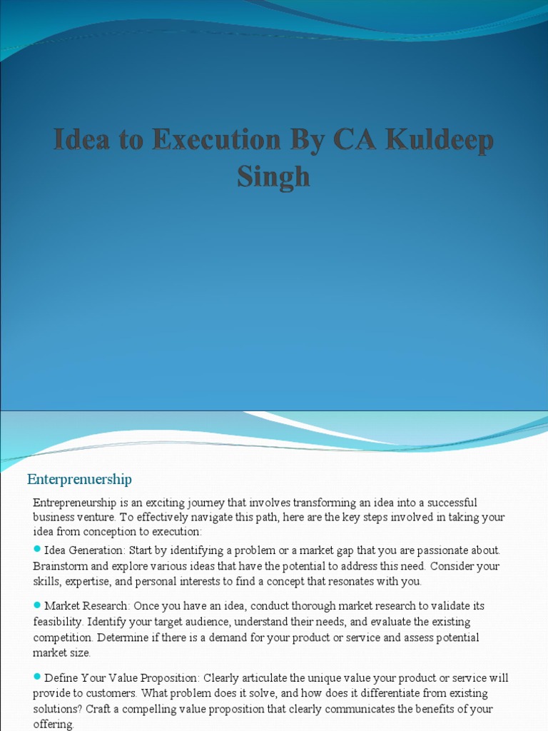Idea To Execution | PDF