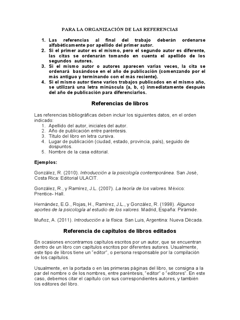 Organización de Referencias Bibliográficas | PDF