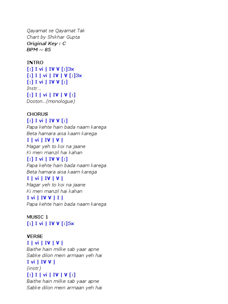 Papa Kehte Hain Chords Guide PDF Career & Growth Foreign