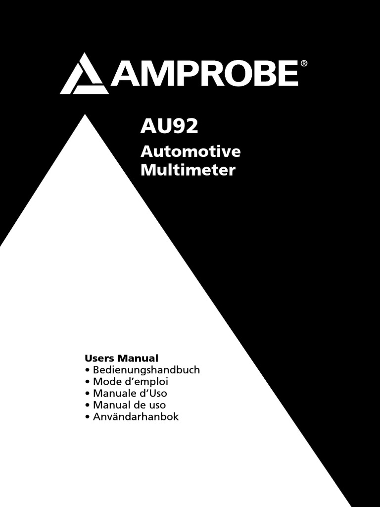 AU92 Automotive-Multimeter Manual | PDF | Alternating Current | Capacitor