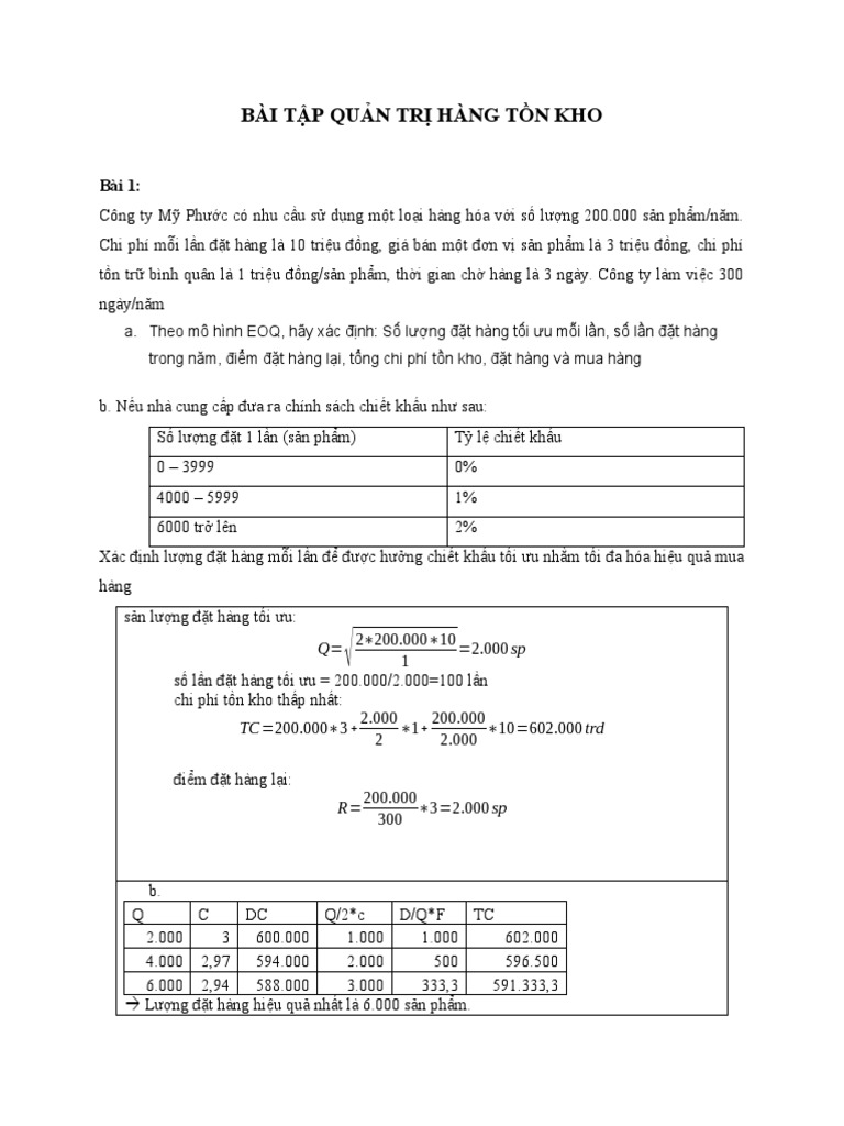Bai Tap Quan Tri Hang Ton Kho Pdf