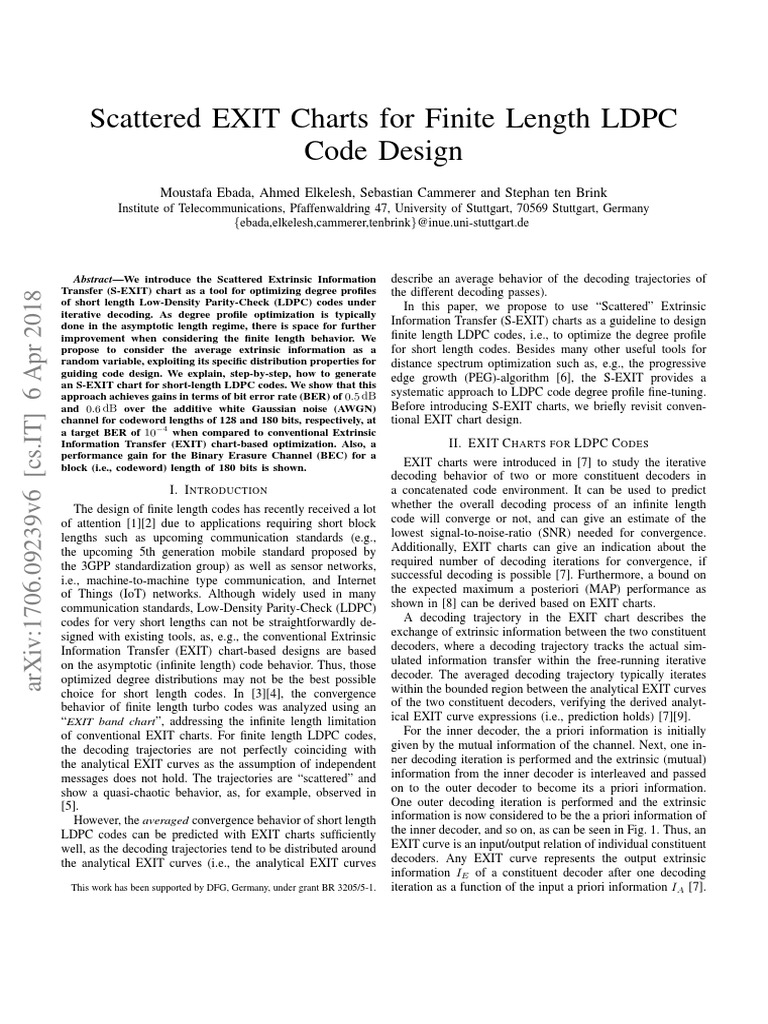 Scatterexit chart pdf low density parity check code computer