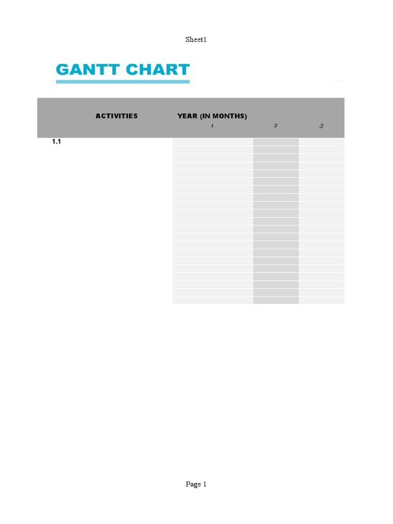 Gantt Chart Template PDF