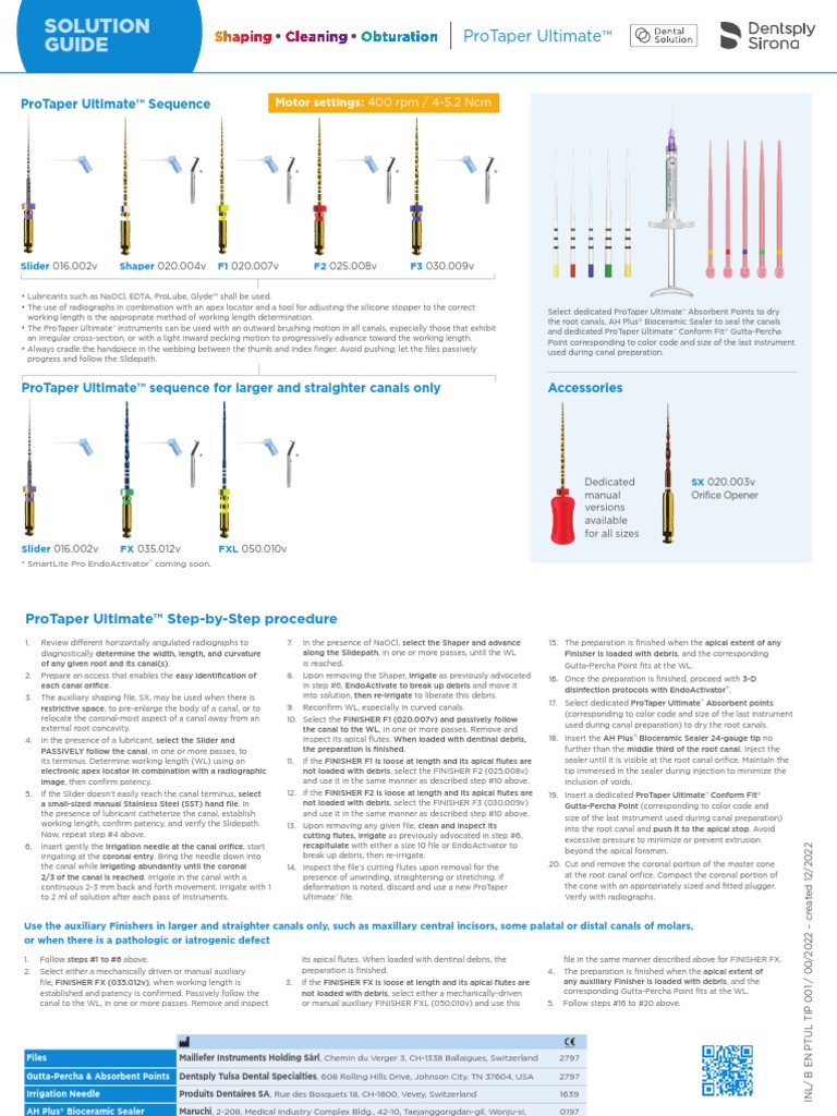 END ROW Solution Guide ProTaper Ultimate EN Pdf.coredownload PDF