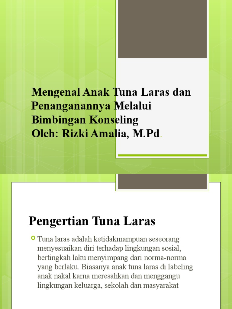 Mengenal Anak Tuna Laras Dan Penanganannya Melalui Bimbingan Konseling