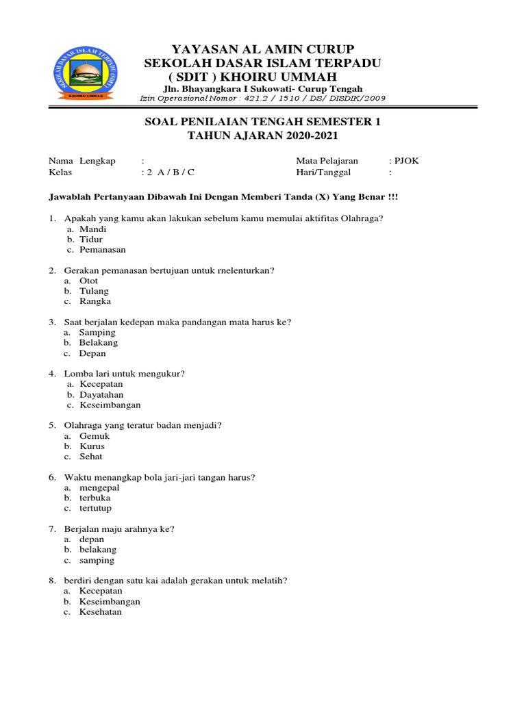 Persiapan Cerdas untuk PTS Tema 1 Subtema 3: Panduan Lengkap Download Soal SDIT Kelas 2