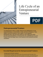 Life Cycle of An Entrepreneurial Venture