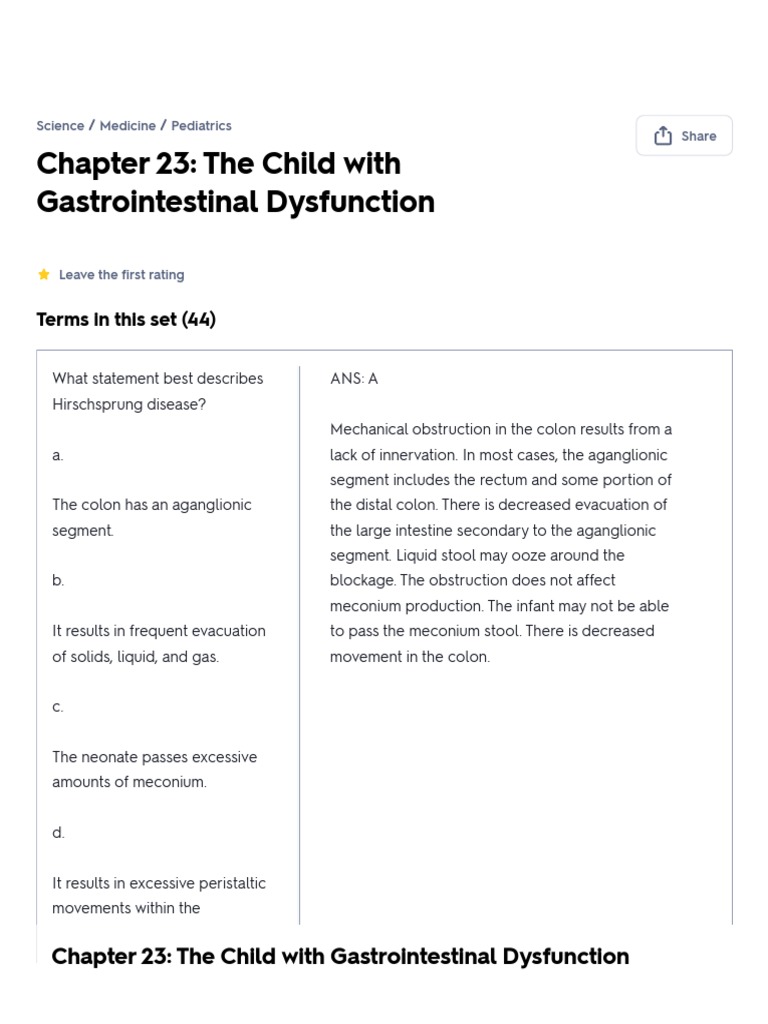 Chapter 23_ The Child with Gastrointestinal Dysfunction Flashcards
