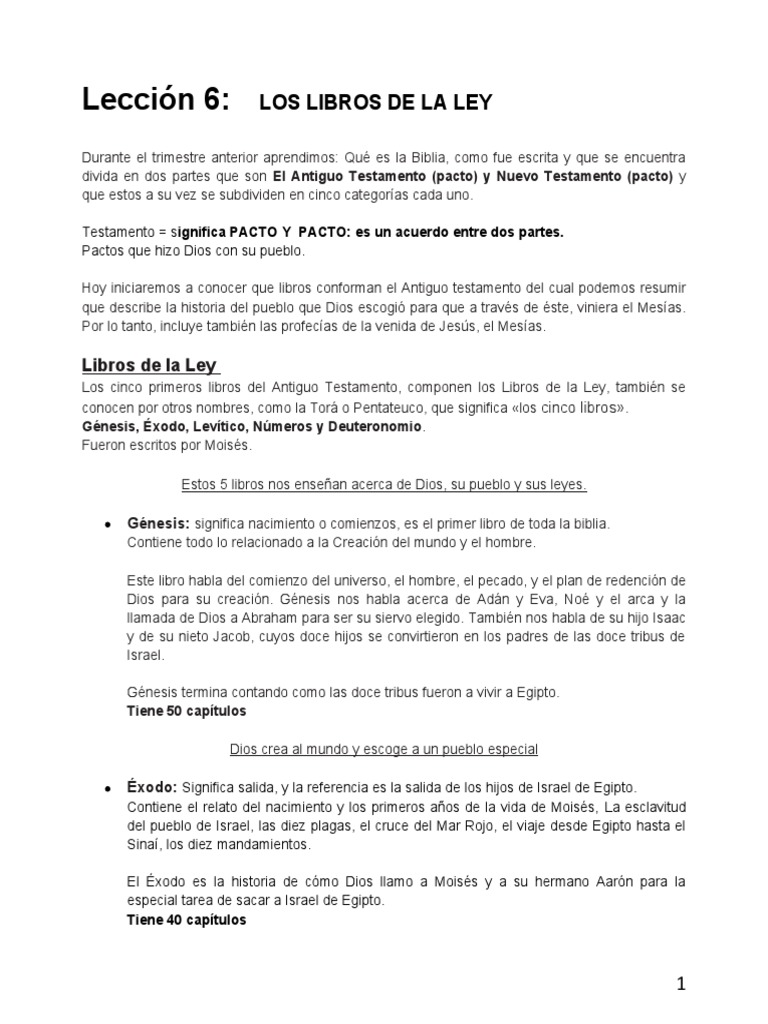 Libros de la Ley en la Biblia | PDF | Moisés | Joshua