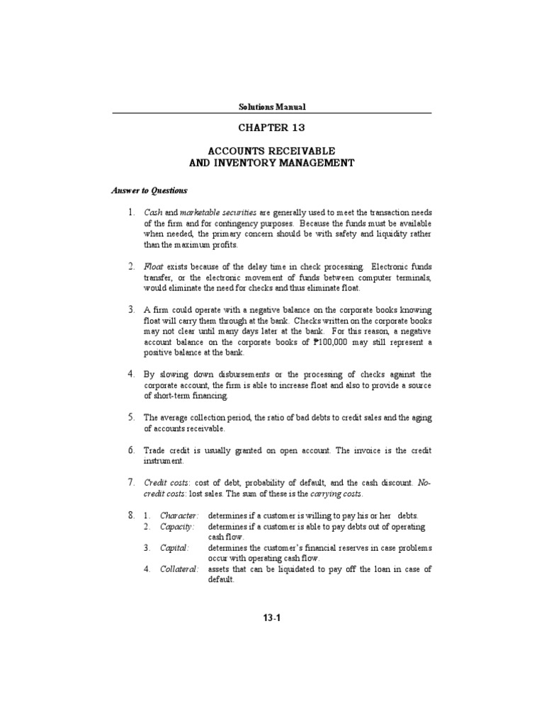 CHAPTER 13 - Answer | PDF