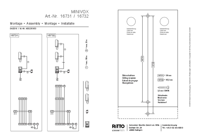 Ritto Minivox Bohrschablone 160422 | PDF