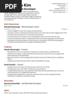 Entry Level Web Developer Resume Example