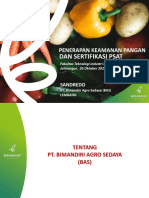 Penerapan Keamanan Pangan & Sertifikasi PSAT - PT Bimandiri Agro Sedaya - 26 Okt 2022