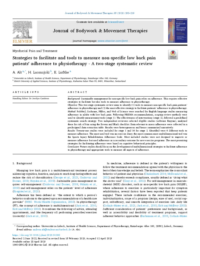 2023 J Bodywork Movement Therapies Strategies To Facilitate and Tools