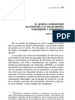 El Modelo Comunitario de Atención A La Salud Mental Continente y Contenido