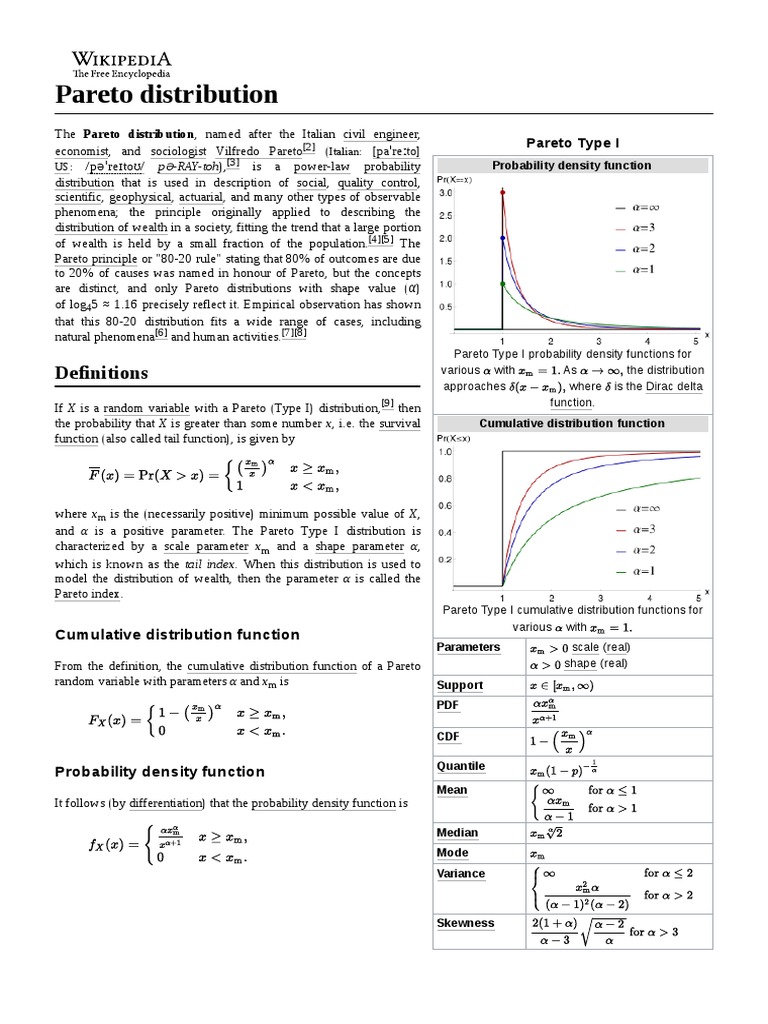 Overview of Pareto Distribution | PDF | Probability Distribution ...