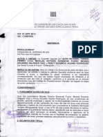 Sentencia Absolutoria 25 JUL 2013. Querella Aldo Torres. Exp. N.° 06099-2012-0-0901-JR-PE-13. 8p