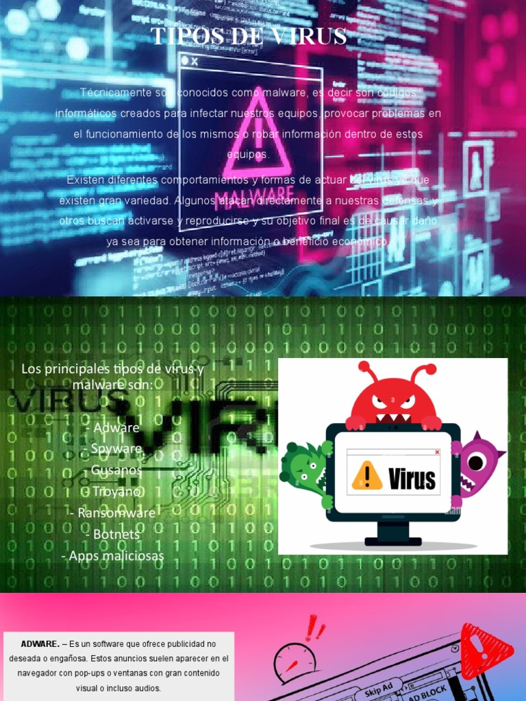 Tipos de Virus PDF Virus de computadora Secuestro de datos