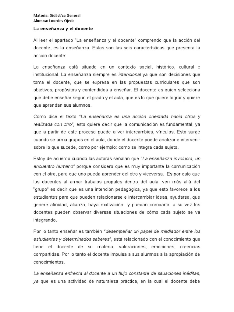 La Enseñanza y El Docente | PDF | Crecimiento personal y profesional