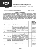 NIT Calicut Adhoc Faculty interview