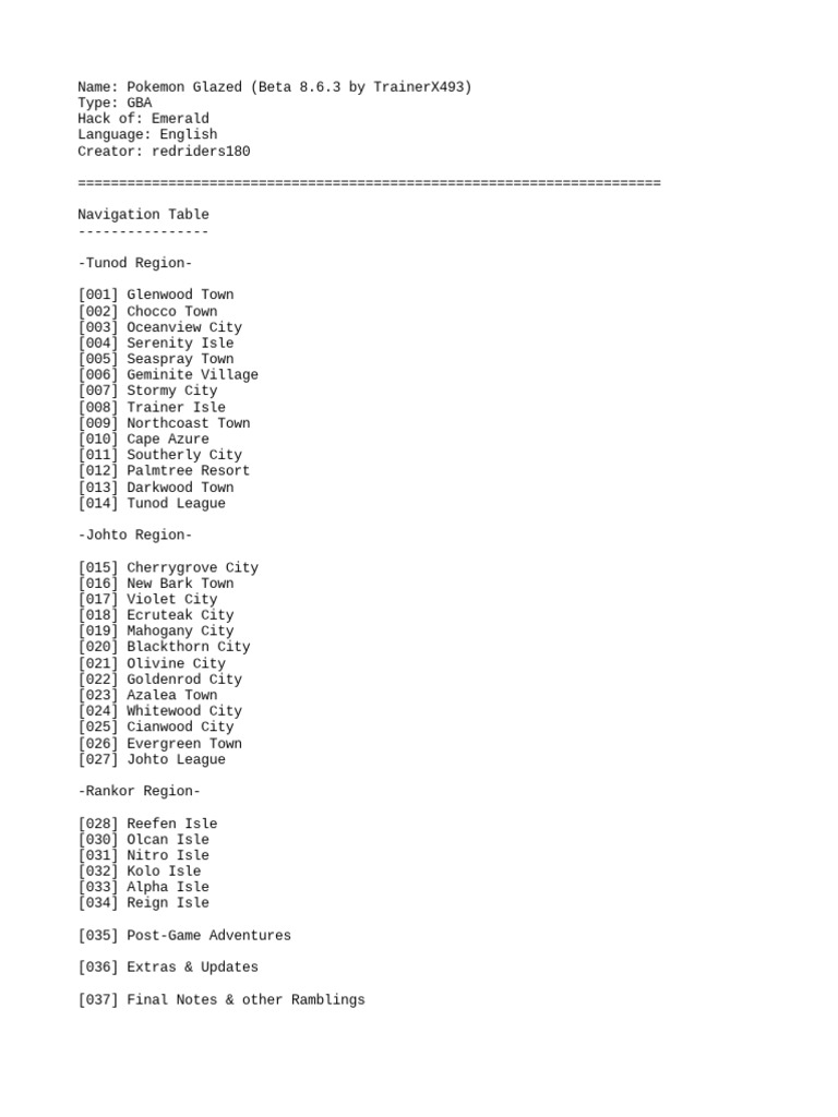 Pokemon glazed beta 6 8 3 walkthrough pdf pok mon video games