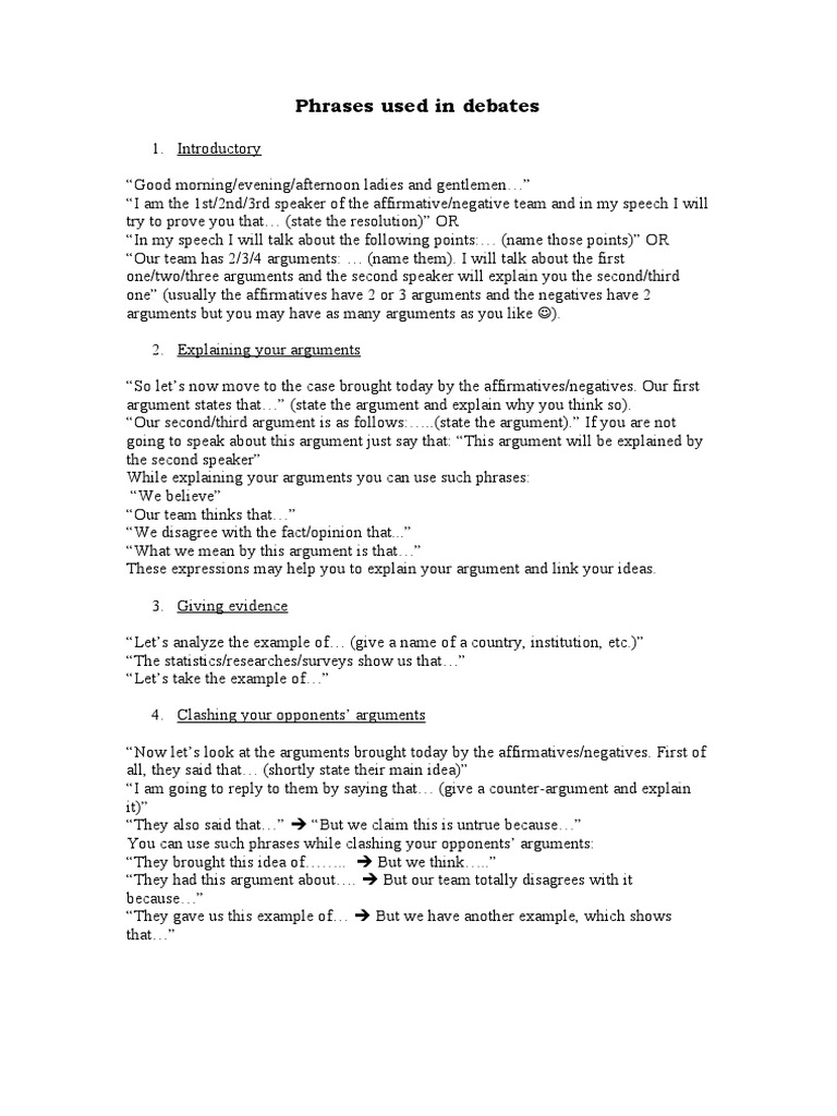 Debates Phrases-4 | PDF