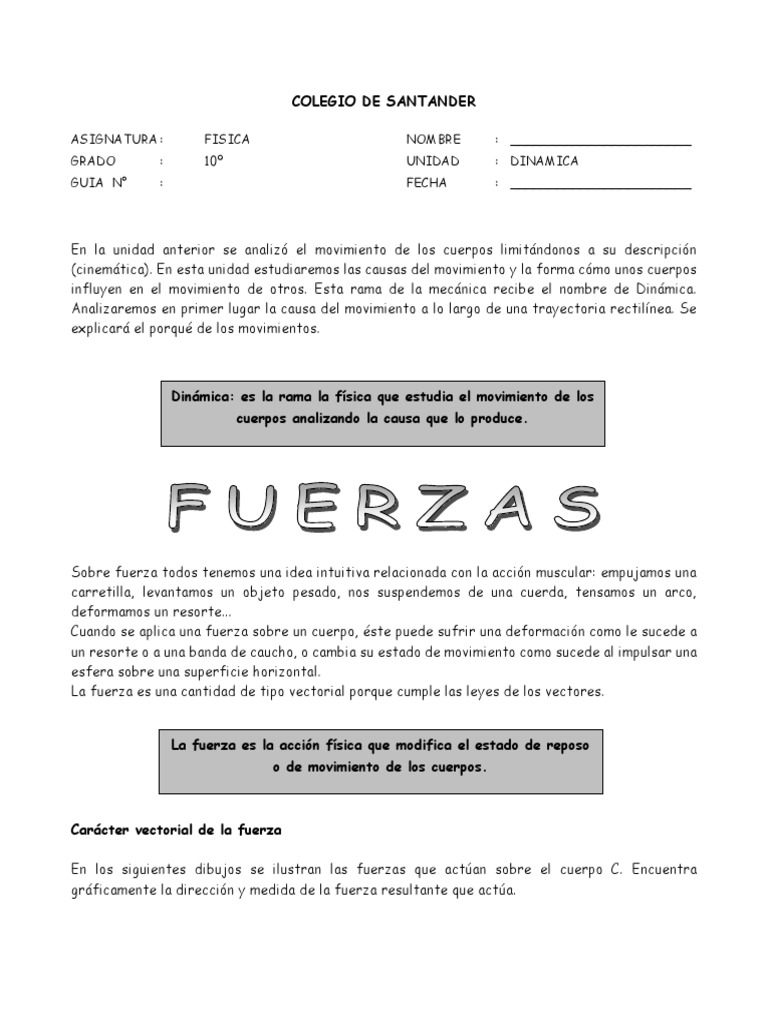 Dinámica y Fuerzas Vectoriales | PDF | Fuerza | Dinámica (Mecánica)