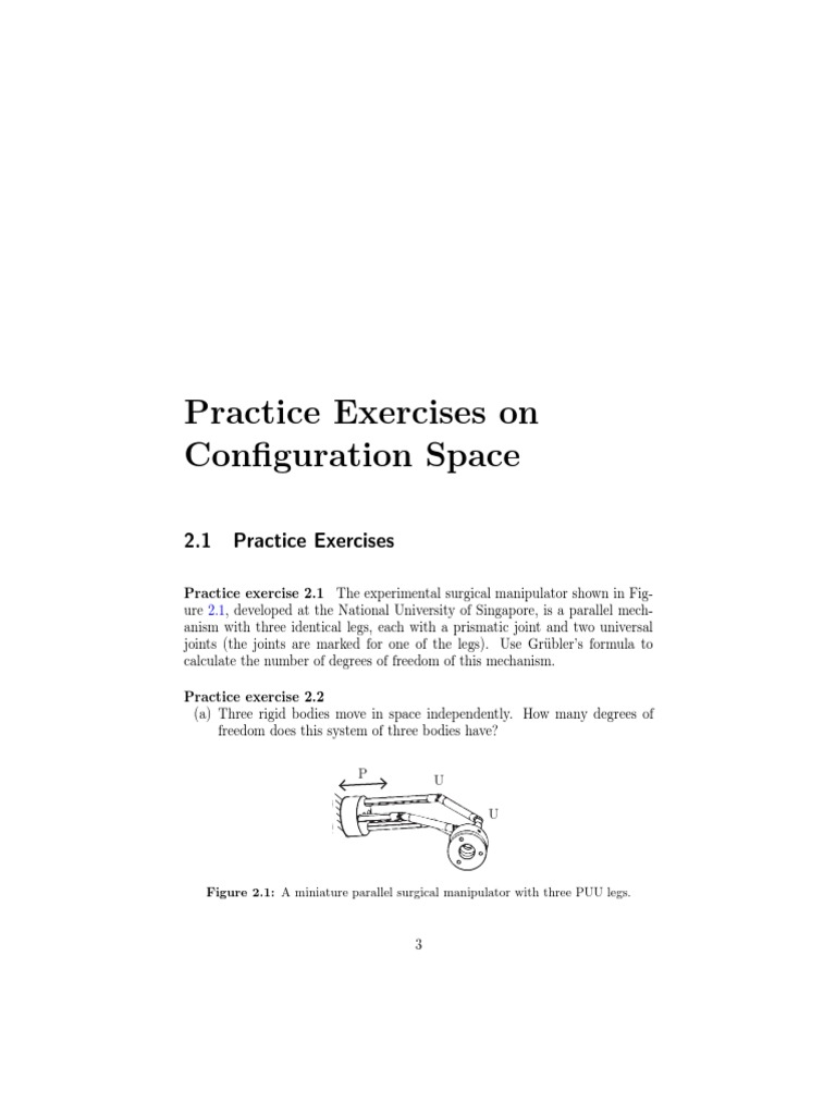Practice exercises on configuration space pdf science mathematics