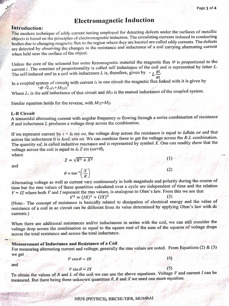 Electromagnetic Induction | PDF