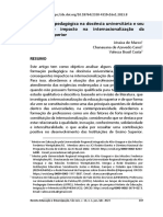 A Formação Pedagógica Na Docência Universitária e Seu Consequente Impacto Na Internacionalização Da Educação Superior