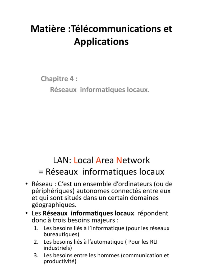 Introduction aux Réseaux Locaux (LAN) | PDF | Commutateur réseau | Ethernet