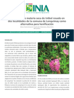 Producción de Materia Seca de Trébol Rosado en Dos Localidades de La Comuna de Lonquimay Como Alternativa para Henificación