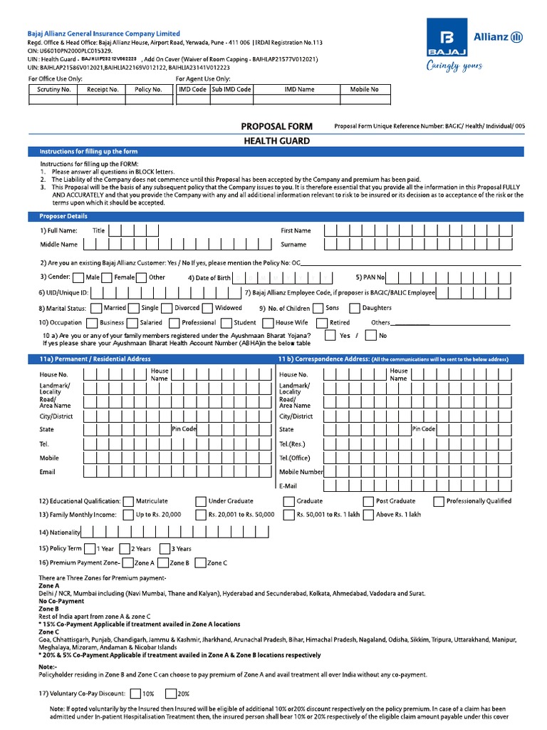 HealthGuardProposalFormprint PDF