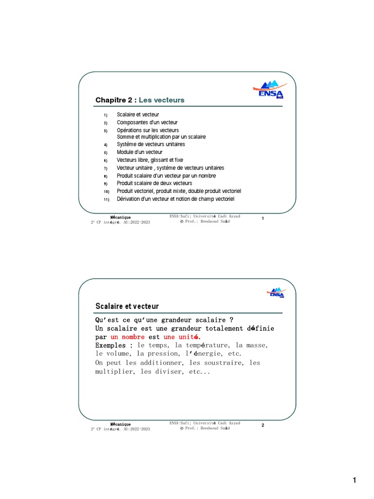Introduction aux vecteurs et opérations | PDF