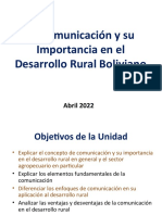 UNIDAD 1la Comunicación y Su Importancia en El Desarrollo Rural Boliviano