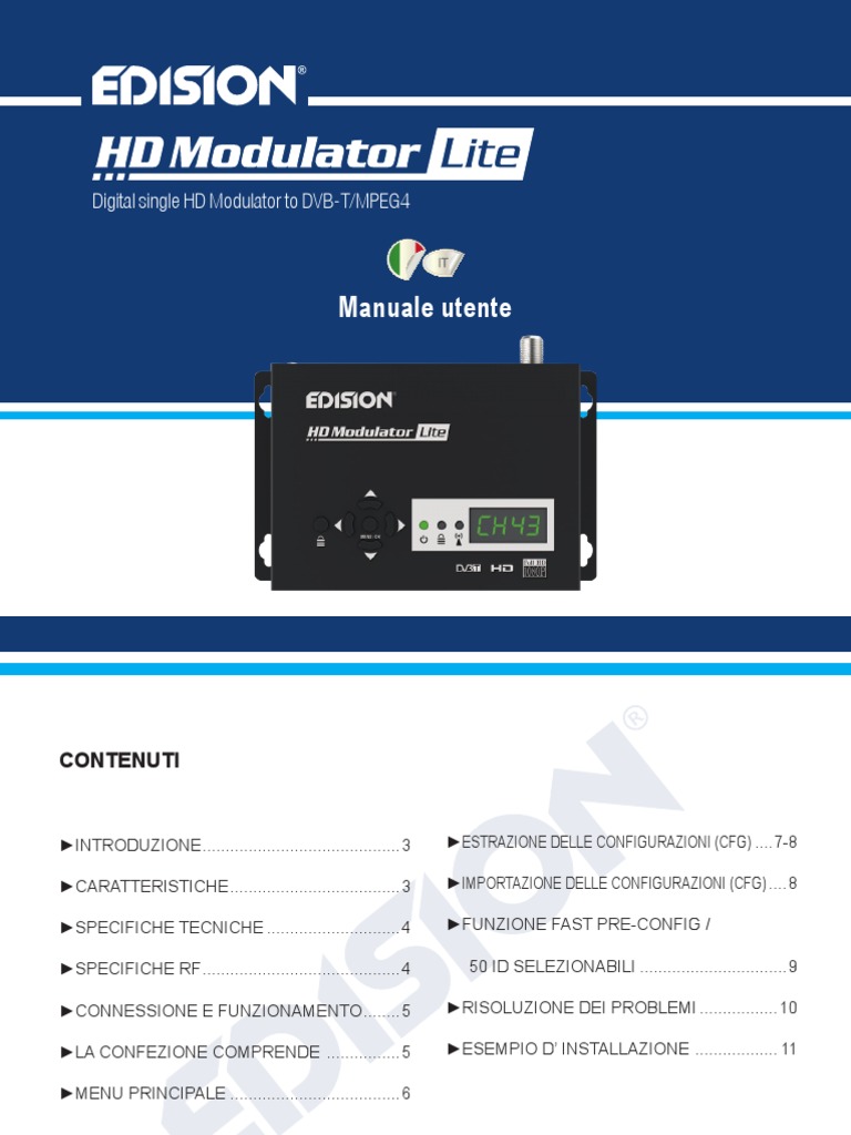 Modulator Xtend lite, Full HD MPEG4, HDMI-Loop OUT, RF-IN, 50 ID- preconfiguratiefunctie, zwart