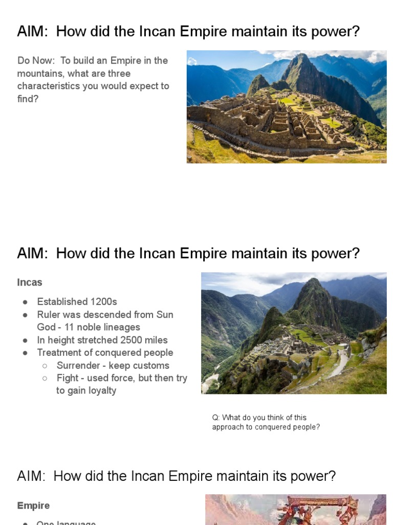 Incan Empire Power Maintenance Strategies | PDF