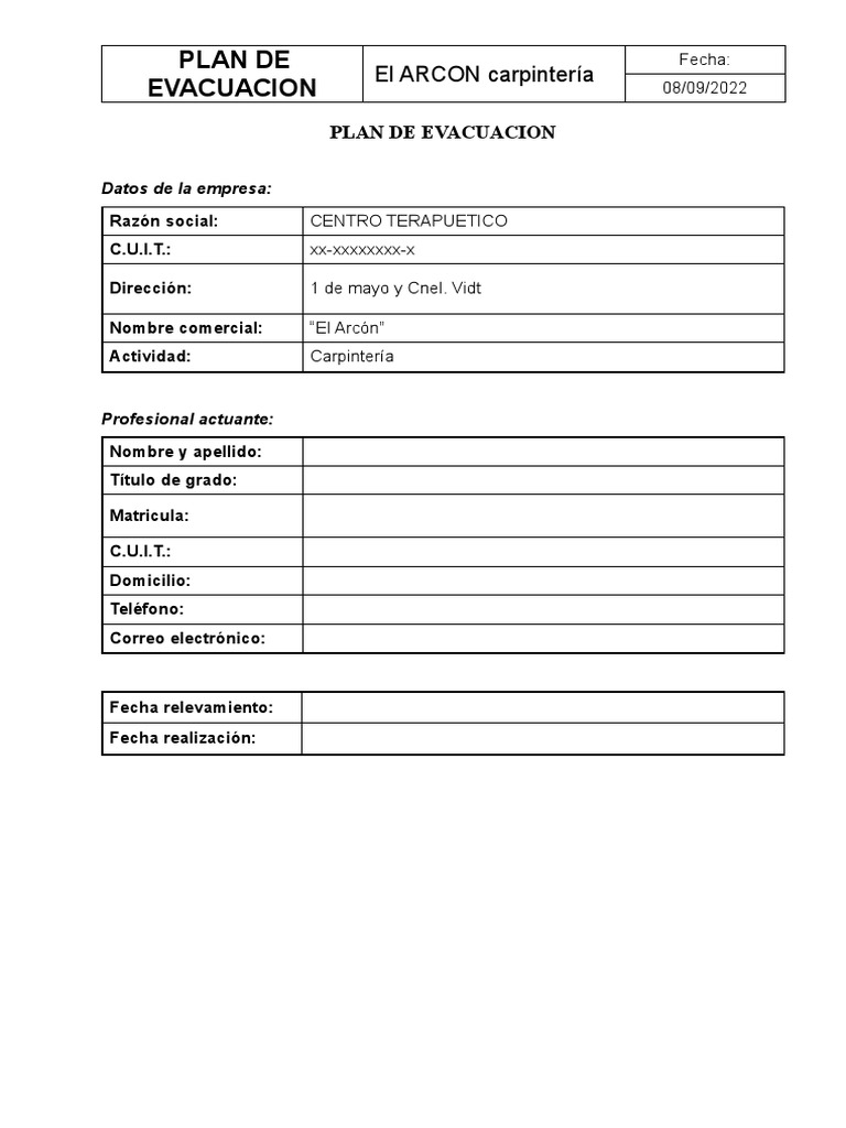 Plan de Evacuacion Cet 2022 | PDF | Combustión | Emergencia