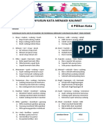 Soal Menyusun Kalimat Dengan 4 Pilihan Kata